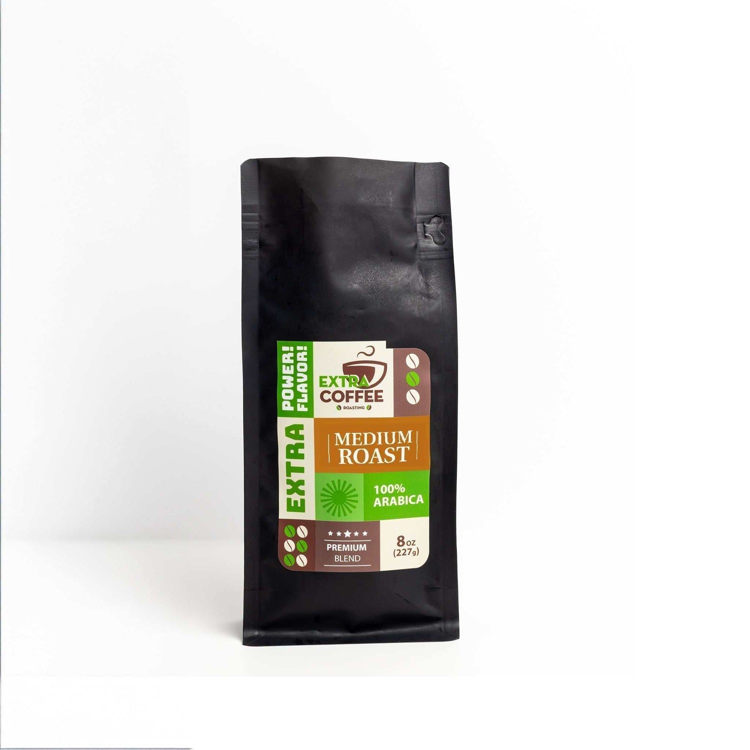 Medium Roast Coffee Bag of Extra Coffee medium roast 100% Arabica premium blend coffee beans 8 oz 227g